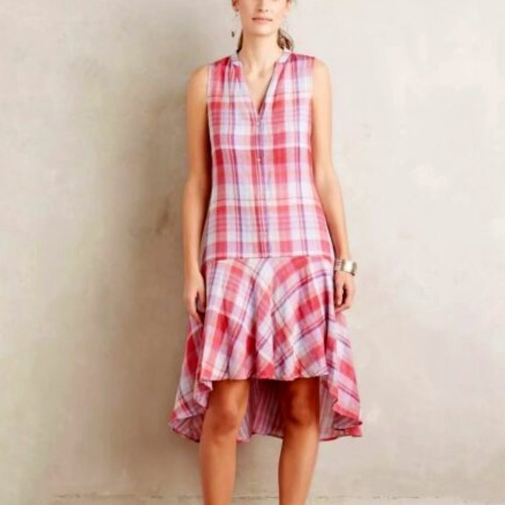 Maeve Women's Cotton Plaid Midi Swing Dress - M